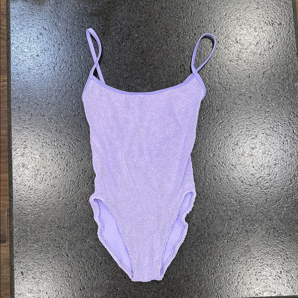 Lavender Textured One-Piece Swimsuit - Women